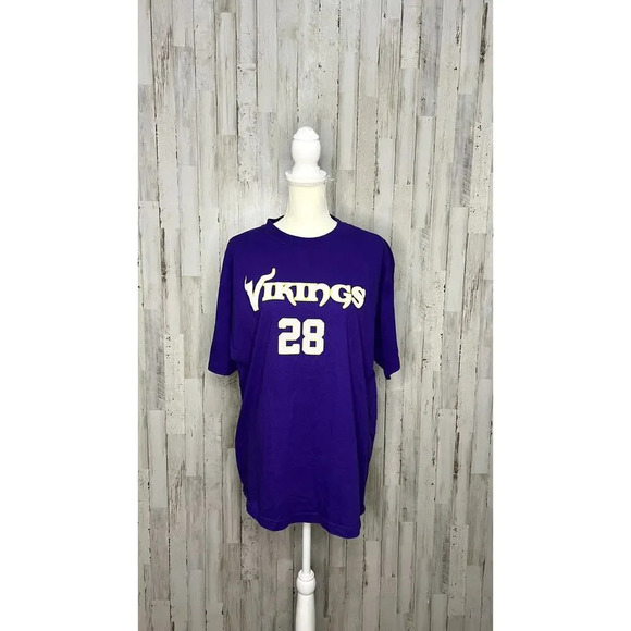 Reebok Men's Large Purple Minnesota Vikings Adrian Peterson #28‎ T-Shirt - Picture 1 of 5